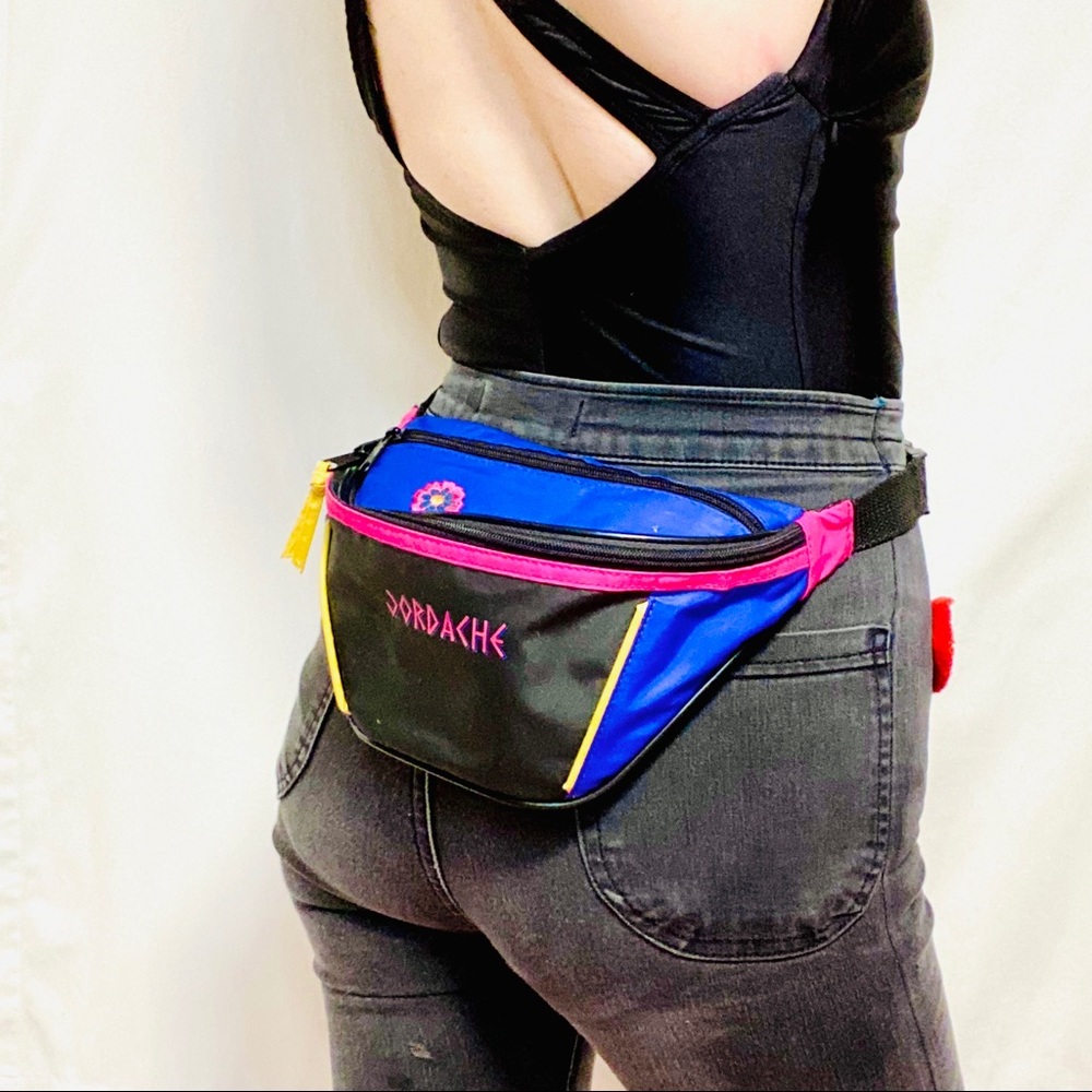 VINTAGE 80s / 90s Jordache Colorblock Fanny Pack